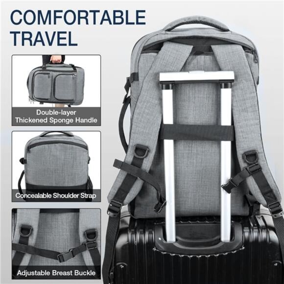 Travel Backpack Carry on Flight Approved, Backpack Suitcase for Travel main image 4